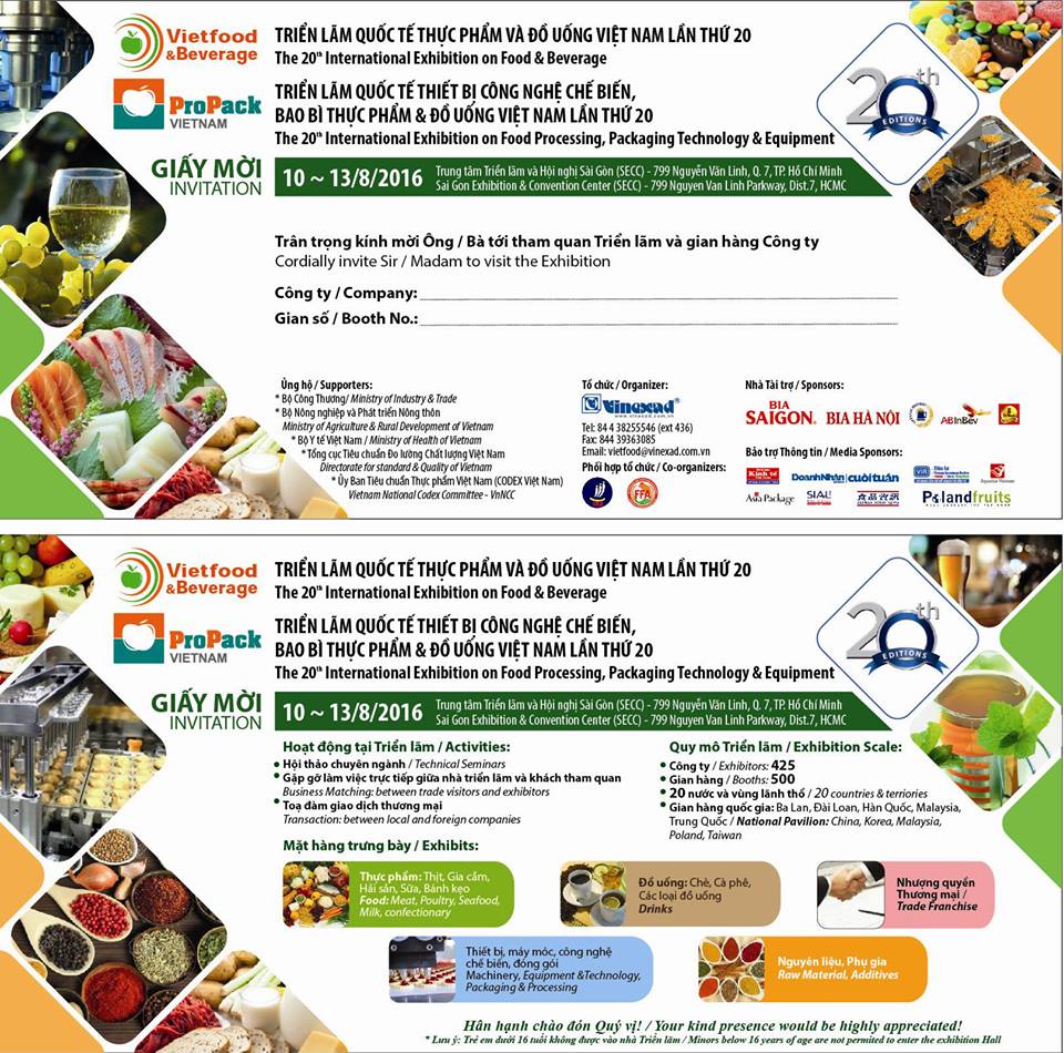 Công ty Bước Tiến tham gia Vietfood & Beverage and ProPack 2016